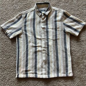 Zara Men's Striped Button Down Shirt - Black, Gray, Cream